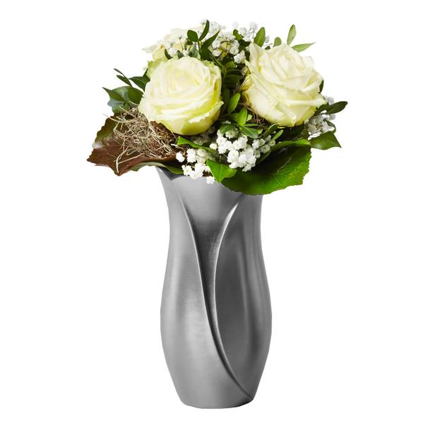 Bauchige Blumenvase fr Grabmale mit Einsatz - Elenore