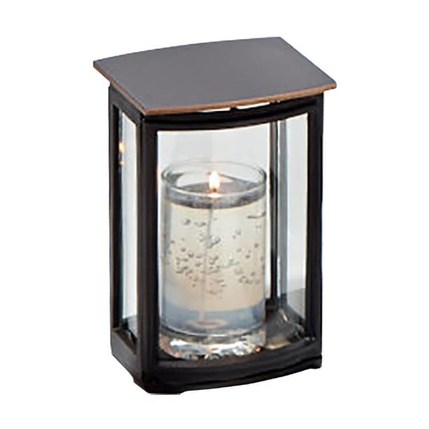 Stilvolle Grablampe mit Kristallglas gebogen - Simara / Bronze dunklebraun/schwarz