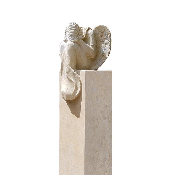 Grabstele Kalkstein mit Engel Bildhauer - Leonie