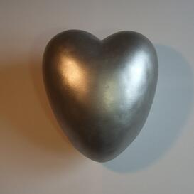 Stilvolle Herz Naturfaserurne in Silber �kologisch...