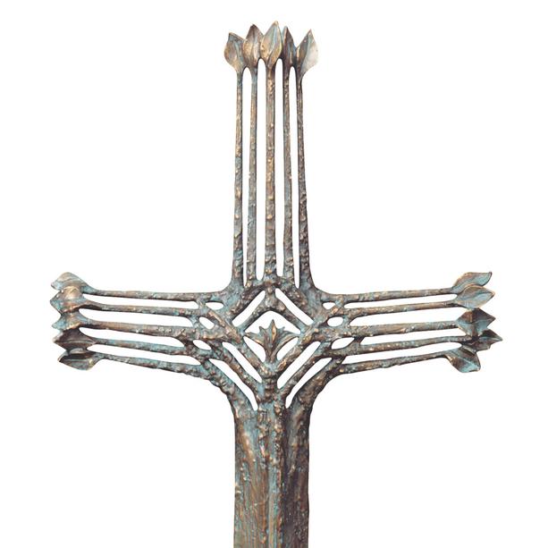 Urnengrabstein mit Bronze Grabkreuz modern - Crociato Facile