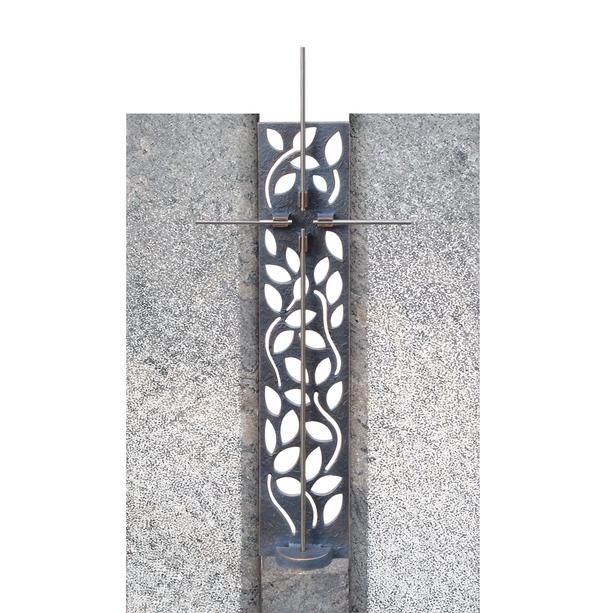 Doppelgrabmal mit Grabkreuz Ornament in Bronze - Forges Grande