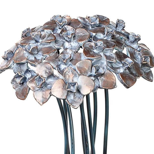 Floraler Bronze / Granit Grabstein fr ein Einzelgrab mit Blume - Tivoli Duo