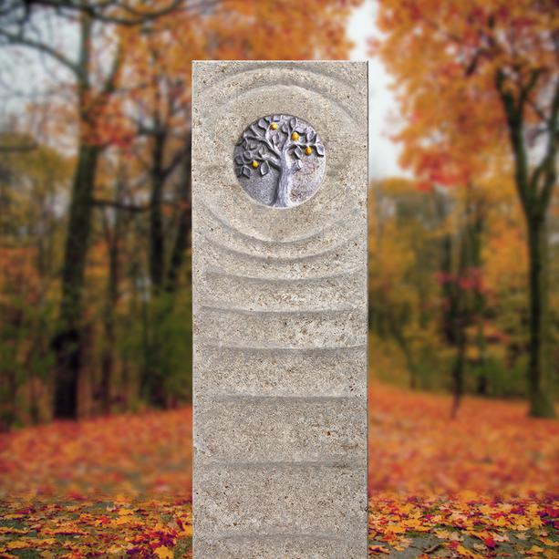 Muschelkalk Einzelgrabstein mit Lebensbaum Relief - Levanto Albero