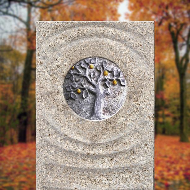 Muschelkalk Einzelgrabstein mit Lebensbaum Relief - Levanto Albero