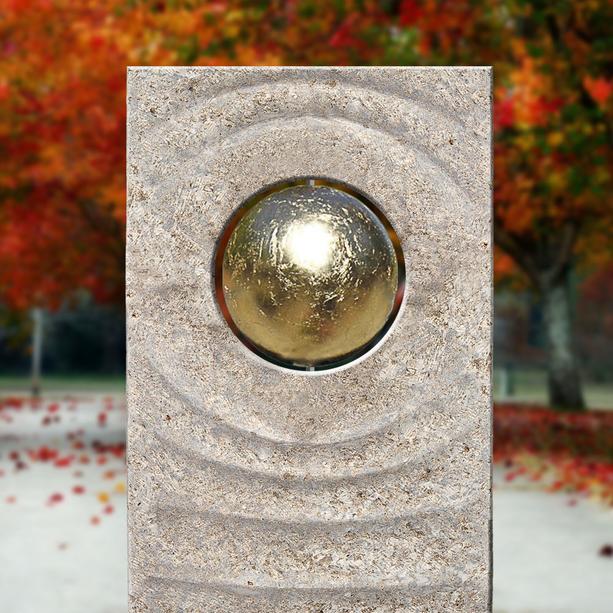 Muschelkalk Einzelgrabstein mit Kugel in Gold - Levanto Globo