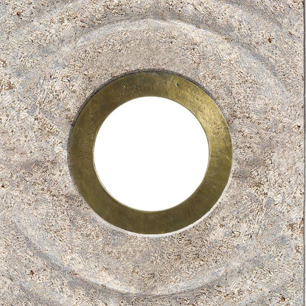 Muschelkalk Doppelgrabstein mit Bronze Symbol Lebenskreis - Levanto Vista