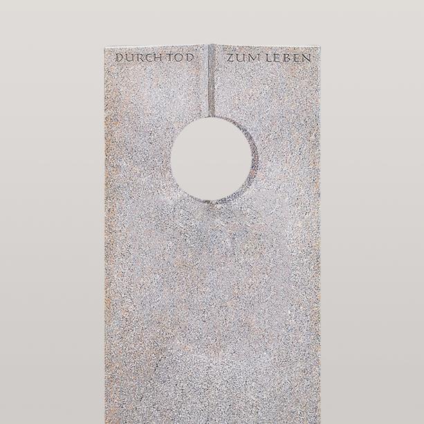 Einzelgrabstein aus Granit New Rosa mit runder ffnung - Raphael Moderno