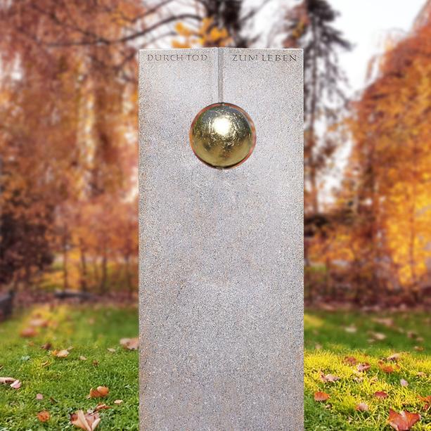 Grabstein Einzelgrab aus Granit New Rosa mit Kugel in Blattgold - Raphael DOro
