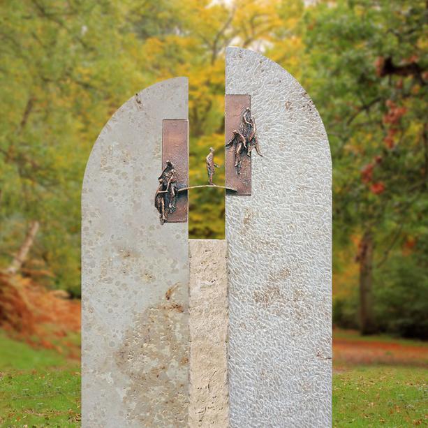 Einzelgrab Grabstein mit Bronze Ornament - Brcke - Vallis Bisegna