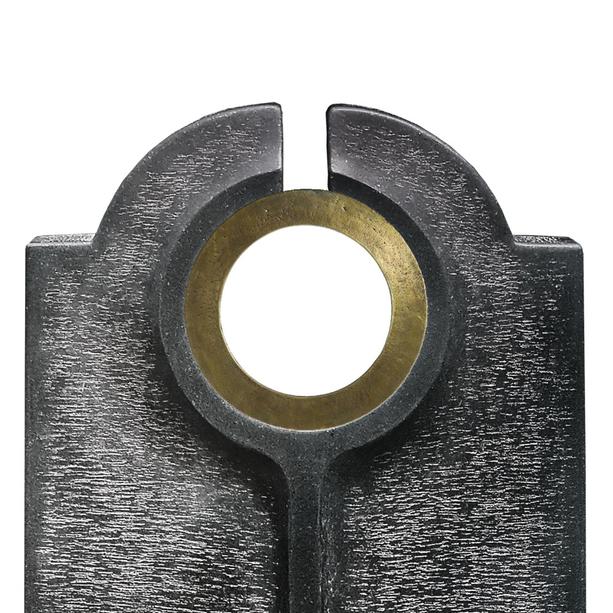 Moderner Granit Urnengrabstein mit Bronze Ring - Novara Cherchio