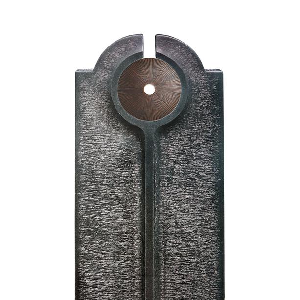Moderner Granit Urnengrabstein mit Bronze Scheibe - Novara Disco