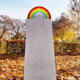 Kindergrabmal Kalkstein mit Glas Regenbogen - Lucca Arco