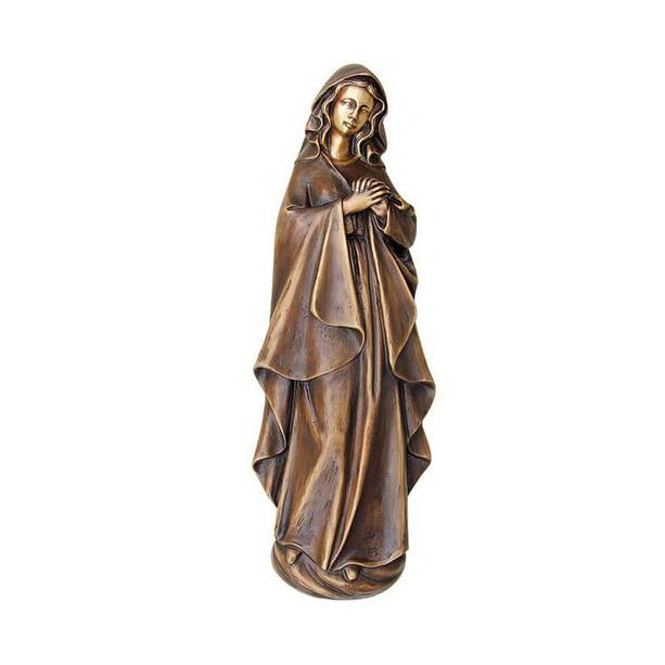 Wandskulptur Madonna betend aus Bronze - Madonna Nicola