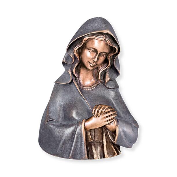 Betende Maria als Wandfigur aus Bronzeguss - Madonna Christa