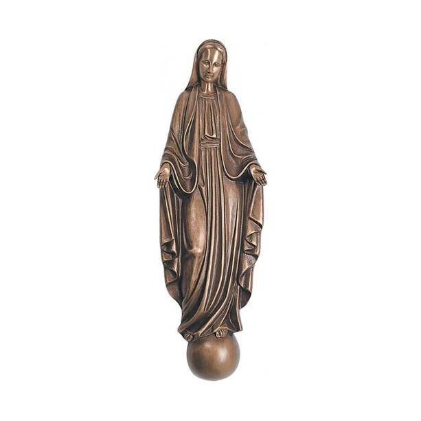 Madonna steht auf Kugel - Bronze Wandrelief - Madonna Mondän