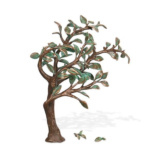 Bronzebaum im Wind mit herabfallenden Blttern - Baum Sino