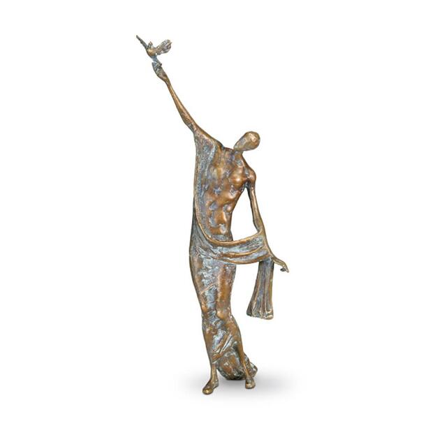 Bronze Dekofigur für Grabmale mit Taube - Sculptura Columba