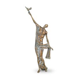 Bronze Dekofigur fr Grabmale mit Taube - Sculptura Columba