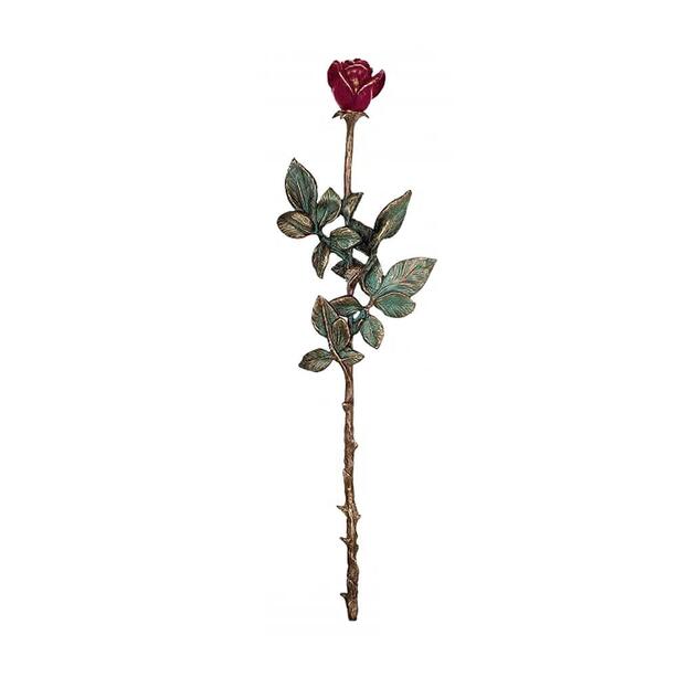 Große Bronze/Alu-Rose mit offener Blüte - Rose offen