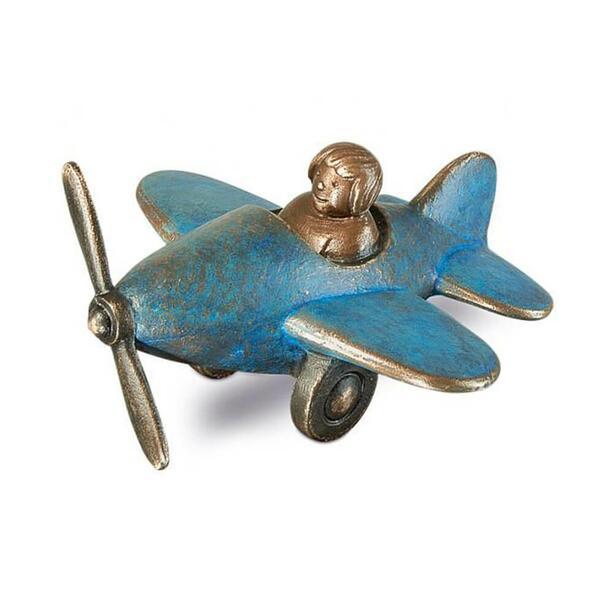Kindermotiv Bronzeflugzeug zur Grabgestaltung - Flugzeug