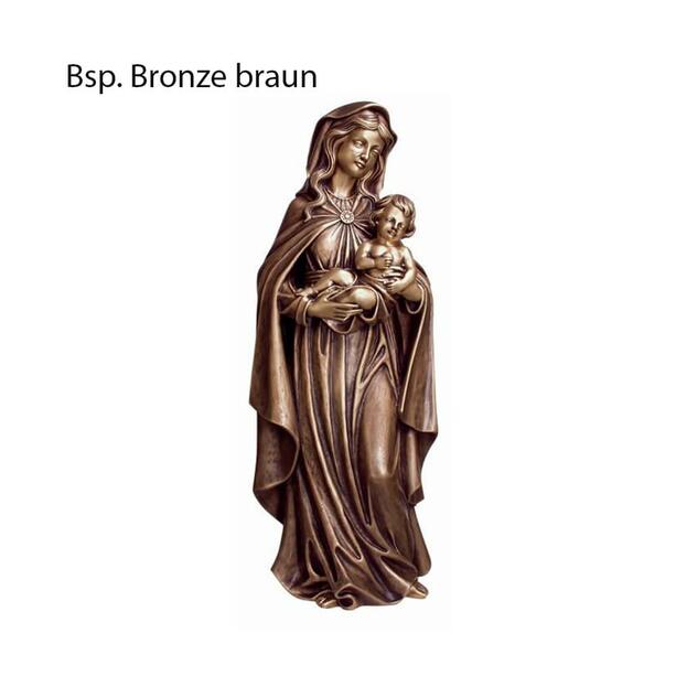 Bronzeskulptur Madonna mit Kind - patiniert - Madonna Karina