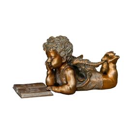 Bronzefigur Engel mit Buch - franzsische Inschrift -...