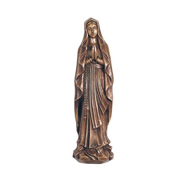 Bronze-Madonna als Standfigur mit Gebetskette - Madonna Paola