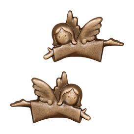 Bronze/Edelstahl Engelfiguren im 2er Set - Elomeel Set / Bronze braun