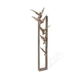 Vogel Einbau Bronzeskulptur fr Grabsteine - Lichtflug