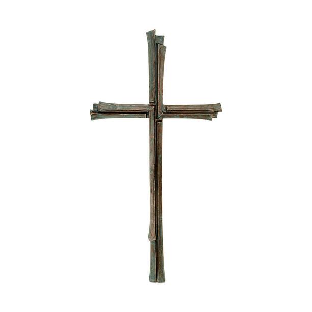 Großes Kreuz für Sockel aus Bronze oder Aluminium - Kreuz rustikal