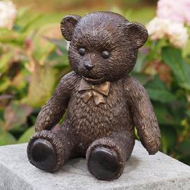 Brauner Teddy aus Bronze als Grabschmuck - Teddybr