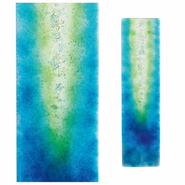 Grabmal Verzierung aus Glas mit grn-blauem Farbverlauf - Bozy