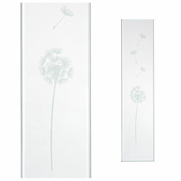 Meisterhafte Grabmal Stele aus Glas mit Pusteblume - Jendrek