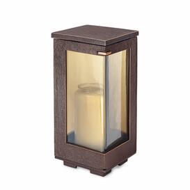 Exklusives Grablicht mit Glas / dunkelbraun - Flavia