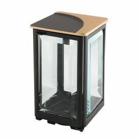 Moderne Grablaterne in schwarz mit Metall-Dekoration - Antoni / Messing / 22,5cm