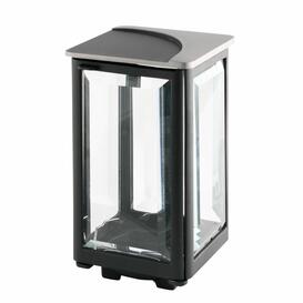 Moderne Grablaterne in schwarz mit Metall-Dekoration - Antoni / Aluminium / 22,5cm