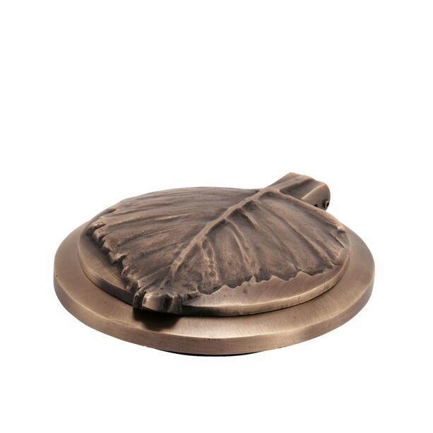 Vasenring mit einzigartigem Blatt-Ornament aus Bronze oder Aluminium - Amelia / Bronze