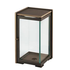 Grablicht im modernen Design aus Metall - eckig - Kaja / Bronze / 20cm