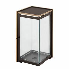 Grablicht im modernen Design aus Metall - eckig - Kaja / Bronze / 23cm