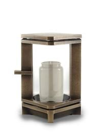 Quadratische Bronze Grablaterne - Anila / 18,5x11x11cm / Braun