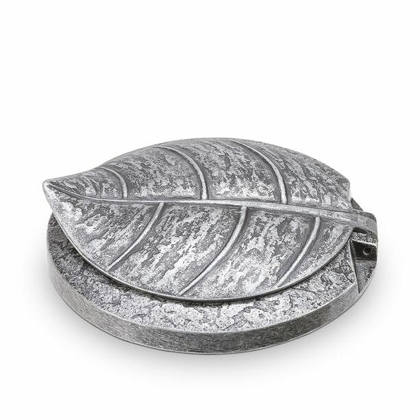 Schmuckvoller Vasenring aus Aluminium oder Bronze mit Blatt Motiv - Anca