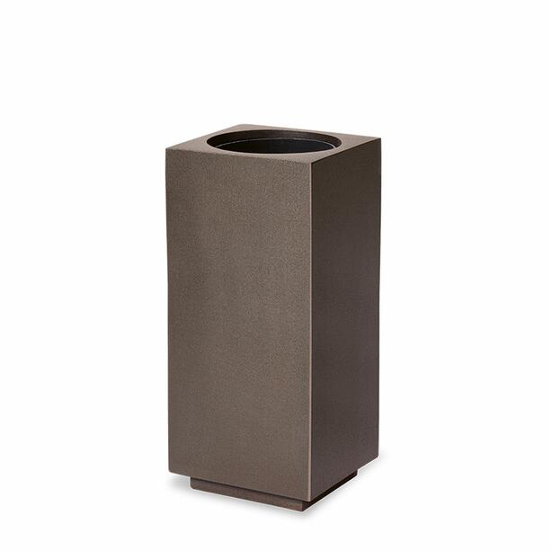 Dunkle Einbauvase fr die wrdevolle Grabgestaltung - eckig - Zerres