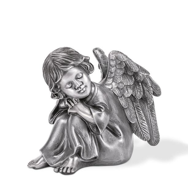 Trumender Engel aus Metall als Grabdekoration zur liebevollen Erinnerung - Paula
