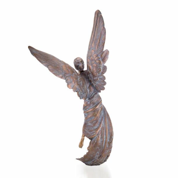 Schwebende Engel Figur aus Bronze mit Instrument - Tristique