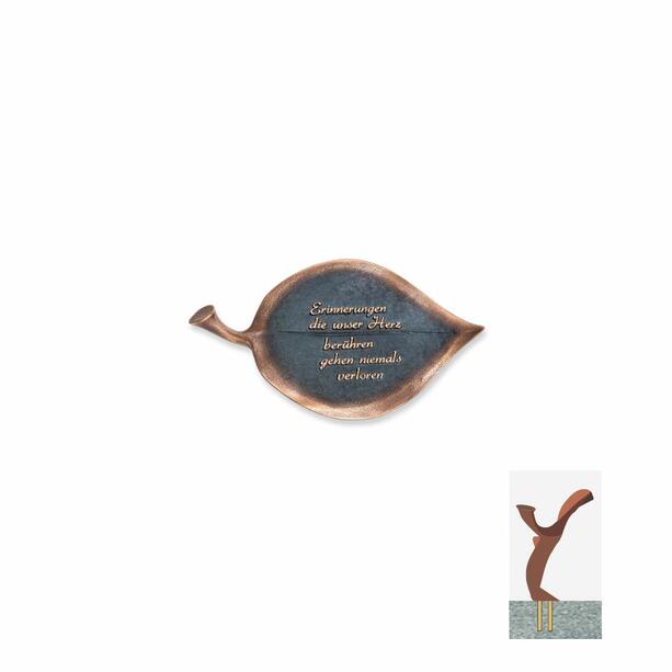 Individueller Bronze Schrifttrger in Form eines Blattes als Grabschmuck - Venanzio