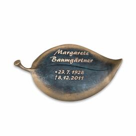 Individueller Bronze Schrifttr�ger in Form eines Blattes...