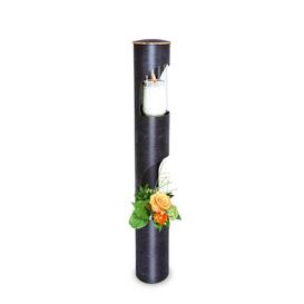 Rituals�ule aus Bronze zum Gedenken mit Grablicht und Vase - Columna / Messina