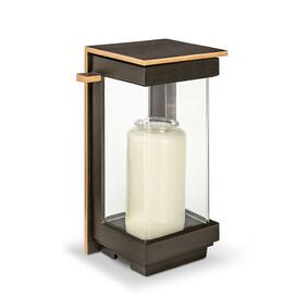 Modernes Erinnerungslicht f�r die w�rdevolle Grabdekoration - Laterne aus Metall - Galena / Bronze dunkelbraun