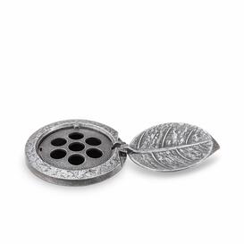 Schmuckvoller Vasenring aus Aluminium oder Bronze mit Blatt Motiv - Anca / Aluminium